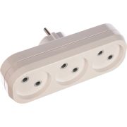 Разветвитель 3-м без заземл. 10А плоский UNIVersal А203