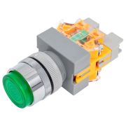 Выключатель кнопочный LED ABLFP ВК-22 d22мм 220В зел. DEKraft 25026DEK