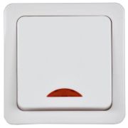 Выключатель 1-кл. ОП Гермес Plus 10А IP54 ВС20-1-1-ГПБ с индикацией цвет клавиши: бел. бел. IEK EVMP11-K01-10-54-EC