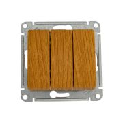 Выключатель 3-кл. СП Glossa 10А IP20 (сх. 1+1+1) 10AX механизм дерево дуб SE GSL000531