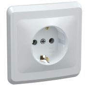 Розетка 1-м СП Вега РС10-3-ВБ с заземл. контактом без защ. штор 16А бел. GENERICA ERV11-K01-16-DM