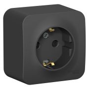 Розетка 1-м ОП Blanca 16А IP20 250В с заземл. защ. шторки с изолир. пластиной антрацит SE BLNRA011116