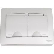 Розетка 2-м СП Blanca 16А IP44 250В с заземл. защ. шторки с крышкой алюм. SE BLNRS441123