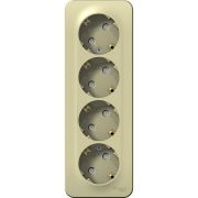 Розетка 4-м ОП Blanca 16А IP20 250В с заземл. защ. шторки с изолир. пластиной беж. SE BLNRA011417