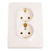 Розетка 2-м СП Blanca 16А IP20 250В с заземл. без защ. шторок молоч. SE BLNRS001022
