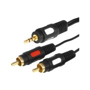 Шнур 3.5 Stereo Plug - 2RCA Plug 1.5м (GOLD) Rexant 17-4232