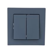 Выключатель 2-кл. СП AtlasDesign 10А IP20 (сх. 5) 10AX в сборе грифель SE ATN000752