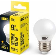 Лампа светодиодная G45 9Вт шар 3000К E27 230В IEK LLE-G45-9-230-30-E27