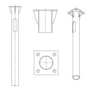 Деталь фундамента закладная для ОГКф-6 UMECON МК 89866 ФМ-0.108-1.5-140(10) фланец 190х190 грунт