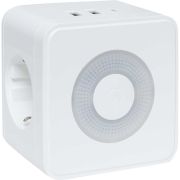 Разветвитель 3-м куб 2 гнезда 2хUSB 2.4А + тип C + ночник EKF UBA-CUB-T2-TC