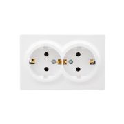 Розетка 2-м ОП LETO с заземл. закрытый корпус ПБТ бел. LEZARD 752-0200-127B