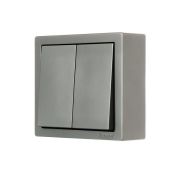 Выключатель 2-кл. ОП LETO платина LEZARD 752-3500-101